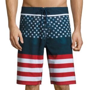 Burnside glory Board shorts Swim Trunks 34 Patriotic USA Flag July 4th